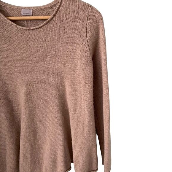Dildabanian 100% Cashmere Tan Flare Crewneck Sweater Size Medium - Picture 4 of 6
